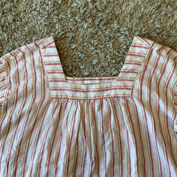 RACHEL ZOE 100% Linen Striped Top - Picture 5 of 14